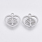 Non-Tarnish 201 Stainless Steel Pendants, Laser Cut Pendants, Heart with Tree, Stainless Steel Color, 13.5x13.5x1mm, Hole: 1.4mm