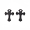 304 Stainless Steel Pendants, Cross, Electrophoresis Black, 12x9x0.5mm, Hole: 1.4mm