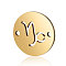 201 Stainless Steel Links connectors, Flat Round with Constellation, Golden, Capricorn, 12x0.8mm, Hole: 0.8mm