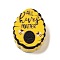 Bee Theme Printed Wood Beads, Honeycomb, Gold, 23x18x7.5mm, Hole: 3mm