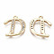 Brass Micro Pave Clear Cubic Zirconia Pendants, Nickel Free, Real 18K Gold Plated, Word, Letter.D, 16.5x16x2mm, Hole: 1.5mm