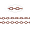 Brass Cable Chains, Soldered, with Spool, Oval, Long-Lasting Plated, Cadmium Free & Nickel Free & Lead Free, Red Copper, 2x1.5x0.5mm, about 328.08 Feet(100m)/roll