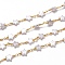 Handmade Brass CCB Plastic Link Chains, with Spool, Long-lasting Plated, Unwelded, Star,Golden, Star: 9x10x2mm, Round: 2mm, about 32.8 Feet(10m)/roll