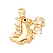 Brass Micro Pave Cubic Zirconia Pendants, Dinosaur, Nickel Free, Real 18K Gold Plated, 17x16x3mm, Hole: 1.6mm