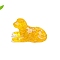 Resin Dog Display Decoration, with Natural Citrine Chips inside Statues for Home Office Decorations, 48x30mm