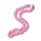 Glass Seed Beads Beaded Necklaces, with Iron Beads Cap and Brass Findings, Pearl Pink, 20.55 inch(52.2cm), 8~9.5mm