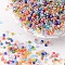 12/0 Grade A Round Glass Seed Beads, Transparent Colours Rainbow, Mixed Color, 12/0, 2x1.5mm, Hole: 0.9mm, about 30000pcs/bag
