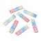 PU Leather Big Pendants, with Sequins, Rectangle, Colorful, 60x15x2mm, Hole: 3mm