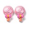 Resin Cabochons, Pearl Pink, Candy, 23.5x15.5x8.5mm