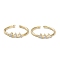 Brass Micro Pave Clear Cubic Zirconia Cuff Rings, Open Rings, Long-Lasting Plated, Real 18K Gold Plated, 1.5~3mm, Inner Diameter: 16.5mm