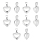10Pcs 304 Stainless Steel Pendants, Puffed Heart, Stainless Steel Color, 16x16x5mm, Hole: 7x4mm