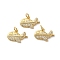 Rack Plating Brass Pave Cubic Zirconia Pendants, with Jump Ring, Lead Free & Cadmium Free, Real 18K Gold Plated, Long-Lasting Plated, Airplane Charm, Clear, 12x18x2.5mm, Hole: 3.4mm