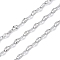 304 Stainless Steel Textured Dapped Chains, Soldered, with Spool, Stainless Steel Color, 5.5x3x0.5mm