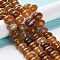Natural Agate Beads Strands, Dyed & Heated, Egg, Sienna, 12~14x9~10mm, Hole: 1.4mm, about 19~20pcs/strand, 7.48 inch(19cm)