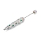 Polymer Clay Rhinestones Ball-Point Pen, Beadable Pen, with Iron Findings, for DIY Personalized Pen with Jewelry Beads, Rhombus, Emerald, 145x15~16mm