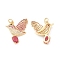 Eco-Friendly Brass Micro Pave Cubic Zirconia Pendants, with Jump Ring, Lead Free & Cadmium Free, Long-Lasting Plated, Bird Charm, Real 18K Gold Plated, 20x23x4mm, Hole: 3.5mm