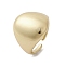 Brass Adjustable Open Rings, Cadmium Free & Nickel Free & Lead Free, Real 18K Gold Plated, Inner Diameter: 16.6mm