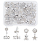 AHANDMAKER 48 Pcs Alloy Pendants with Crystal Rhinestone, 8 Style Heart Key Star Dancer Bear Shape Pendants, DIY Metal Pendants for Earrings Necklace Bracelet Jewelry Making and Crafting