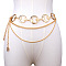 Alloy Moon 3-Layer Waist Chain Belts, Women Metal Link Chain Belts for Pants Dresses, Golden, 400~1100mm