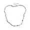 Natural Flower Amazonite Chip Beaded Necklaces for Men Women, with Alloy Lobster Claw Clasps and Iron Chain Extender, Silver, 15.87~16.14 inch(40.3~41cm)