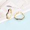 Brass Micro Pave Cubic Zirconia Cuff Rings for Women, Wave, Real 18K Gold Plated, 5mm