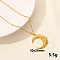 Stainless Steel Flower Crescent Moon Pendant Punk Hip-hop Necklaces Jewelry Accessories, Golden, 15.75 inch(40cm)