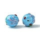 Ручной работы ухабистым Шарики Lampwork FOIL-B001-08E-2