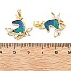 Подвески из латуни с эмалью и микропаве из циркония KK-M325-04G-2