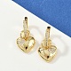 Латунные серьги-кольца из прозрачного кубического циркония EJEW-S275-01G-1