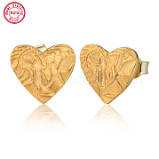 Серьги-гвоздики в форме сердца из стерлингового серебра CC6706-2