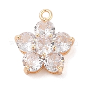 Подвески из прозрачного стекла с инкрустацией из латуни KK-S388-18G