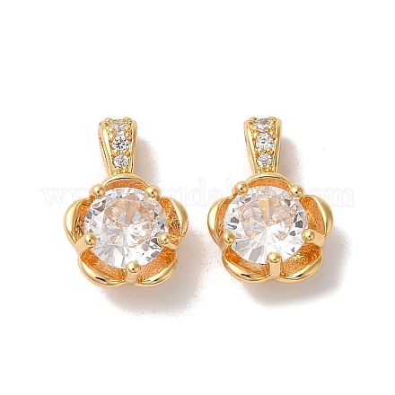 Латунные микропаве прозрачные кубические циркониевые подвески KK-M294-20G-1