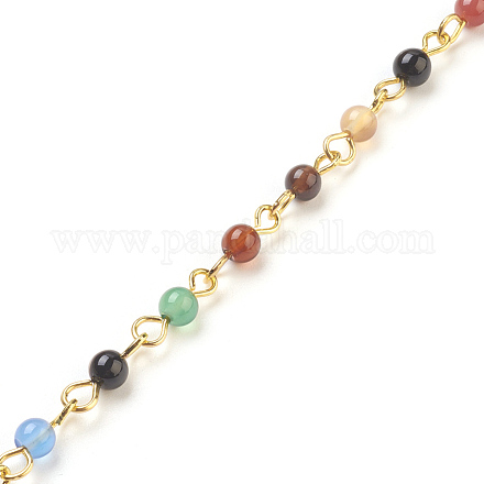 Handmade природных агат бисером цепи X-AJEW-JB00448-02-1