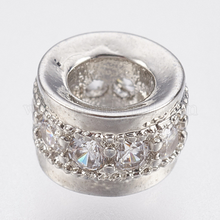 Латунные микро проложить кубического циркония бусы ZIRC-F083-102P-RS-1