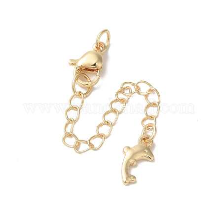 Латунные концы стойки с цепочкой и застежками-карабами KK-F873-04LG-1