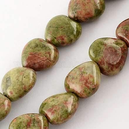 Природные Unakite шарик нити G-R190-05-1