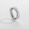 Fashionable Horse Eye Brass Micro Pave Cubic Zirconia Ring for Women, Hip-hop Style Jewelry Accessory, Platinum, US Size 9(18.9mm)
