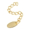 Brass Ends with Chain, Cadmium Free & Lead Free, Rack Plating, Long-Lasting Plated, Golden, 50mm