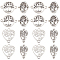 UNICRAFTALE 24pcs 2 Styles 201 Stainless Steel Tree of Life Link Connector Pendants Metal Flat Round Hollow And Heart Shape Linking Charm With 2 Holes Drop Dangle Earrings Charm for Jewelry Making