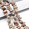 Natural Aqua Terra Jasper Beads Strands, Nuggets, 2.5~7x8~19.5x5~7mm, Hole: 0.8mm, about 71~77pcs/strand, 15.35~15.75''(39~40cm)