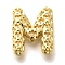 Brass Pendants, Hollow Letter Charms, Rack Plating, Long-Lasting Plated, Cadmium Free & Lead Free, Letter M, 21.5x17.5x6.5mm, Hole: 5x2.7mm