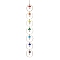 Chakra Mushroom Handmade Lampwork Pendant Decorations, with Brass Cable Chains, Mixed Color, 297mm, Pendants: 18x10mm