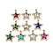 K5 Glass Pendants, Alloy Findings, UV Plated, Star, Light Gold, 20x17.5x5mm, Hole: 1.8mm