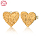 925 Sterling Silver Heart Stud Earrings, Real 18K Gold Plated, 11mm