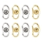 12Pcs 2 Colors Brass Ear Nuts, Friction Earring Backs for Stud Earrings, Pig Nose, Mixed Color, 13x8x7mm, 6pcs/color