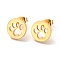 Ion Plating(IP) 304 Stainless Steel Stud Earrings, Flat Round with Dog Paw Prints, Golden, 11mm, Pin: 0.8mm