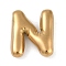Ion Plating(IP) 304 Stainless Steel Pendants, Real 18K Gold Plated, Letter N, 17.5x15.5x5mm, Hole: 2mm
