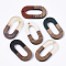 Resin & Walnut Wood Pendants, Waxed, Oval, Mixed Color, 28x14.5x3.5mm, Hole: 2mm