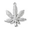 Alloy Pendants, Leaf, Platinum, 48.5x41x2mm, Hole: 2.5mm