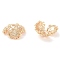Brass Bead Caps, Cadmium Free & Nickel Free & Lead Free, Flower, Real 18K Gold Plated, 12.5x12x4.5mm, Hole: 0.9mm